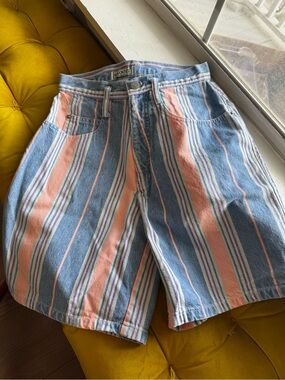 90s Skoozi Peach & Blue Women's Jean Shorts